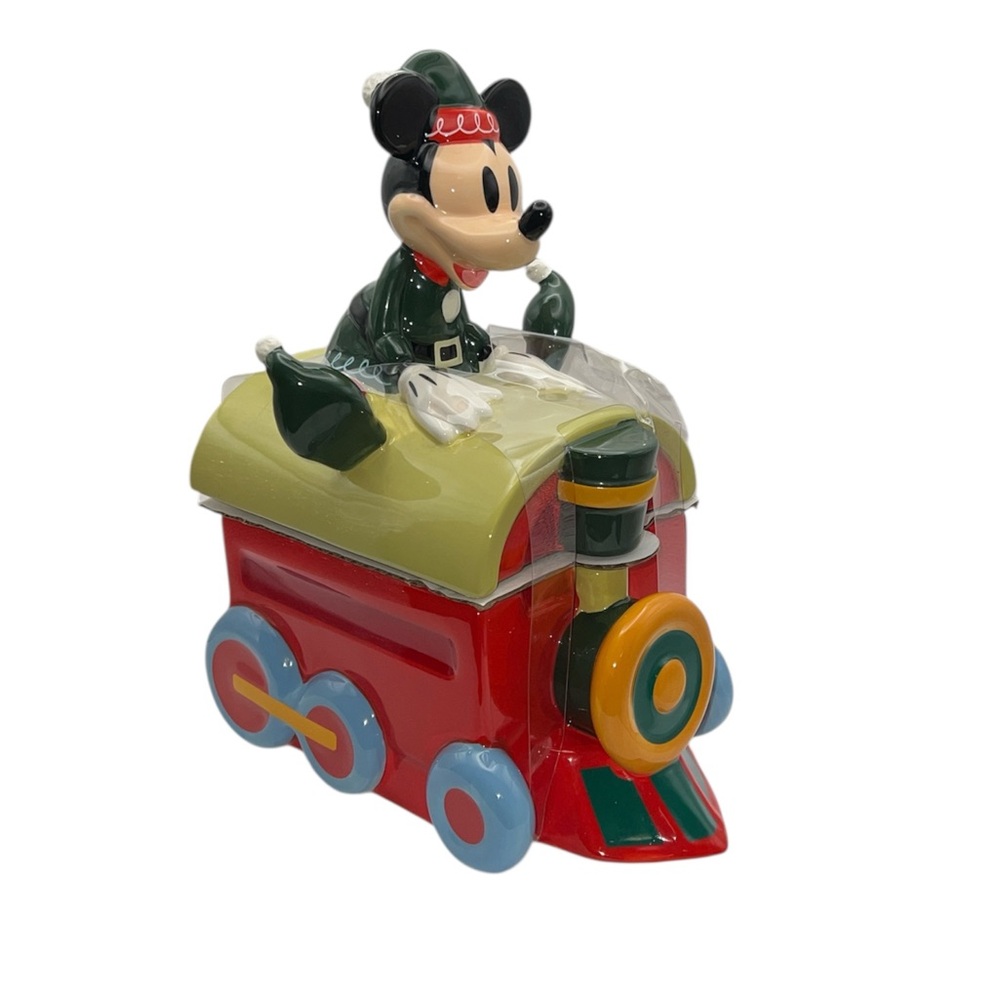 Disney NWT Mickey Mouse Holiday Train cookie jar